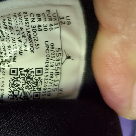 JORDAN 1 LOW SE "COURT PURPLE" SIZE 12 M553558-125 - Picture 5 of 6